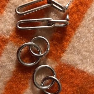 COS silver tone earrings 2 pairs for one price